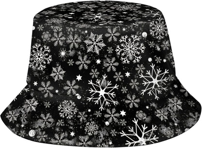 Funny Christmas Bucket Hat New Year Fisherman Hat for Women Men Packable Outdoor Travel Beach Sun Cap