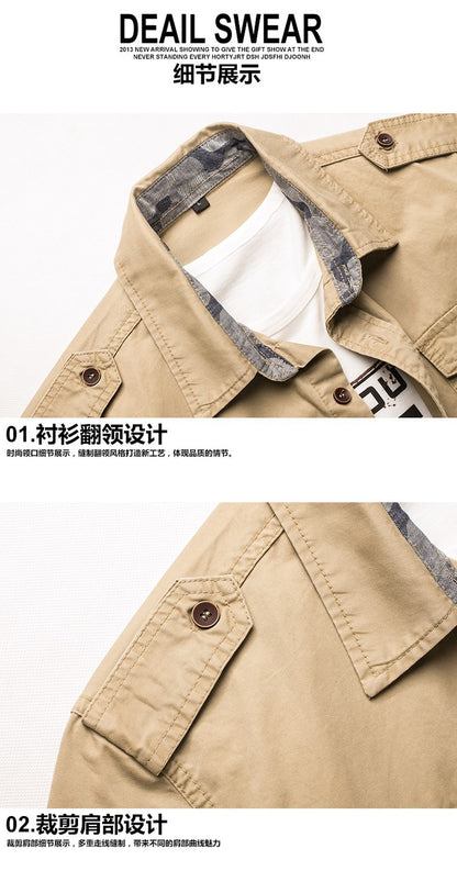 2025 New Men's Cargo Tactical Shirts 100% Cotton Short Sleeve Work Brand Military Shirt Chemise Plus size 5XL