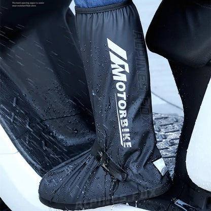 Botas de Chuva de Cano Alto para Motocicleta Impermeáveis Reflexivas Antiderrapantes Calçado para Moto Ciclismo Bicicleta Acessórios de Proteção Reutilizáveis