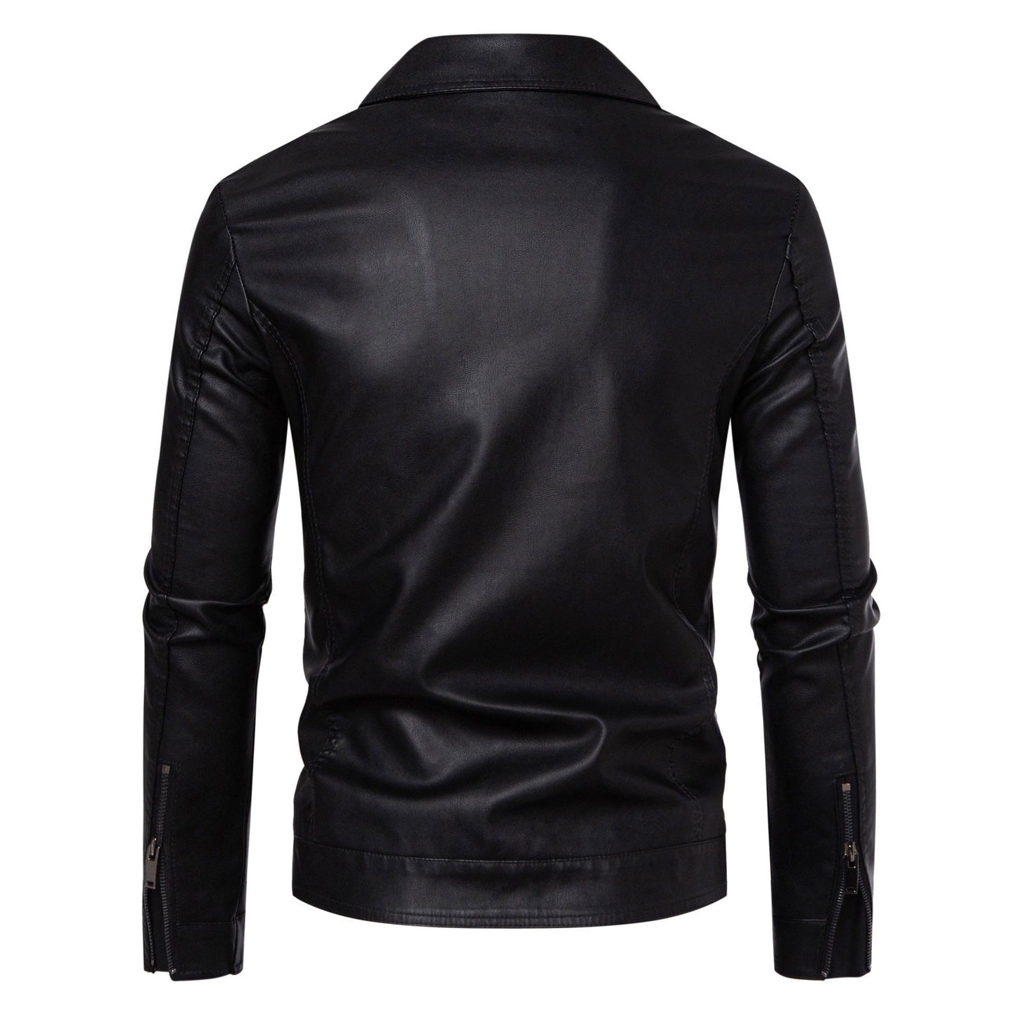 Men's Leather Jacket 2025 New Spring Autumn Winter Korean Style Slim Fit Trendy Fleece Lined Thickened Motorcycle Jacket Men's