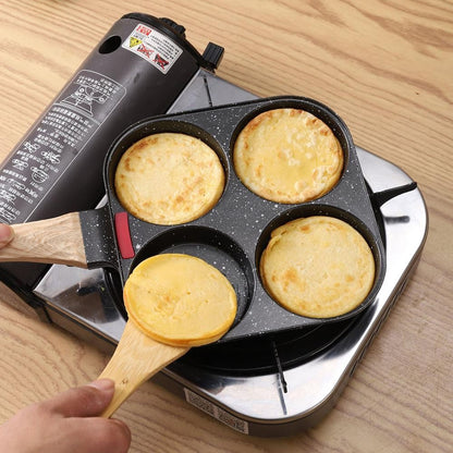 Frigideira de 4 Ovos Antiaderente para Café da Manhã, Mini Panquequeira Japonesa para Omeletes, À Prova de Ferrugem, Fritadeira para Cozinha Doméstica