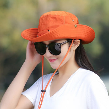 RICYGVM Women Big Brim Fisherman Hat Outdoor Mountaineering UV Protection Sun Visors Unisex Fashion Solid Color Basin Cap ????a