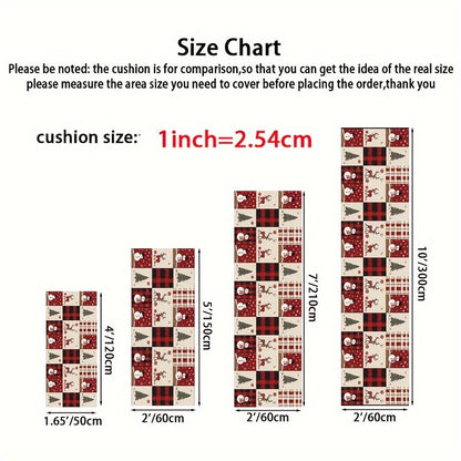 VIKAMA Christmas Red and White Checkered Rug Bedroom and Living Room Doormat Non-Slip, Stain-Resistant Floor Mat Home Decor