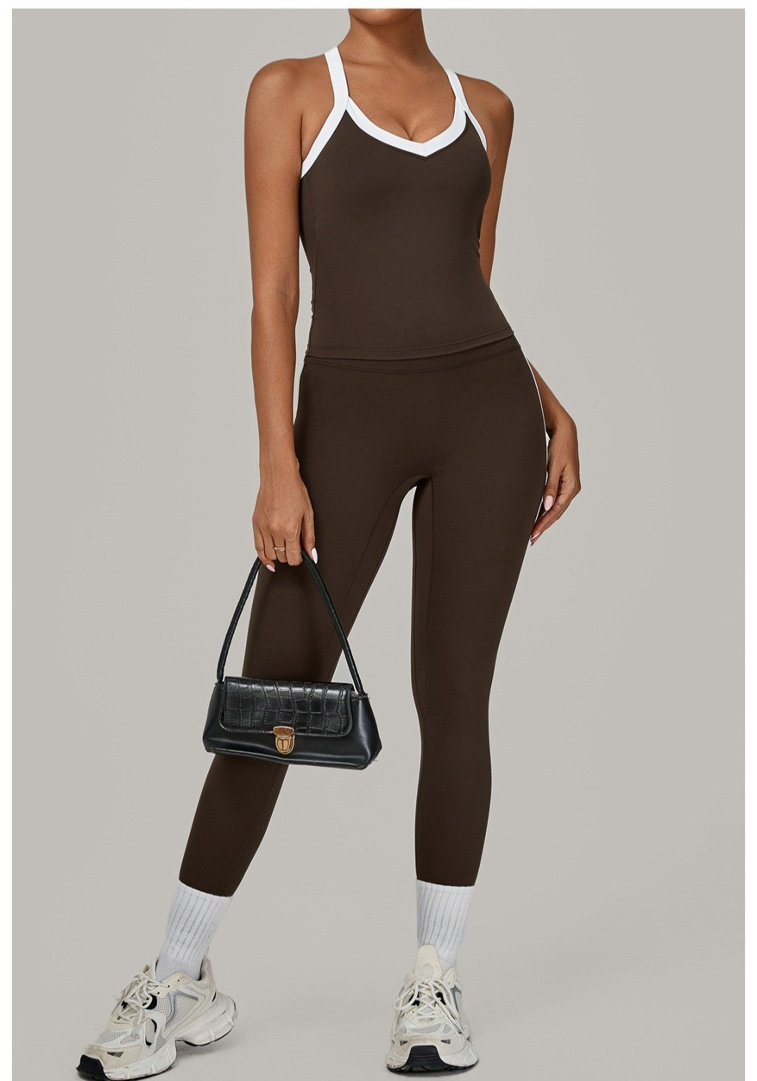 Yoga Suit Sports Fitness High Waist Peach Hip Tight Removable Padding Sports Bra Outfit Running Workout Clothes Gym Leggings Set