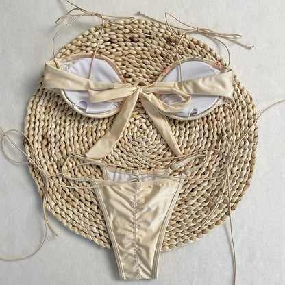 DEBAIOR 2025 Women Bikini Set Floral Embroidery Lingerie Set Women Sheer 2-Piece Boho Bra + Panty Underwear Set Intimates