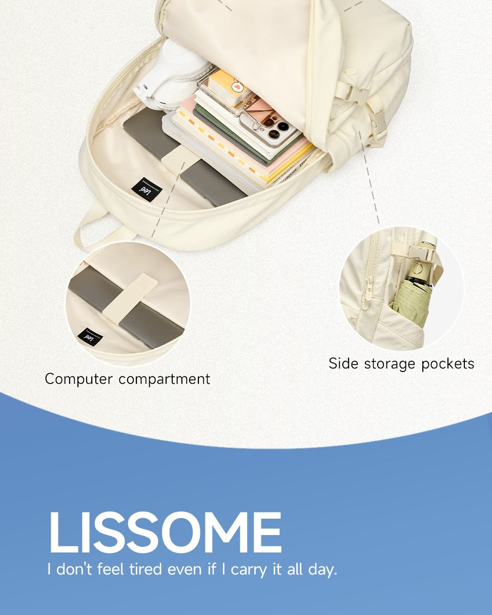 Mochila LEE de grande capacidade para viagem, para notebook de 15,6 polegadas, à prova d'água, de nylon casual, para adolescentes, faculdade, escola, masculino e feminino