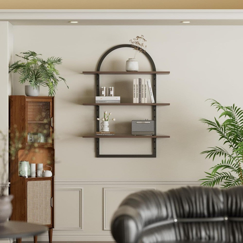 3-Tier Wall-Mounted Shelving Unit, 24 x 31.5, Suitable for Various Rooms Including Bathroom, Bedroom, Toilet, Kitchen, Living Ro