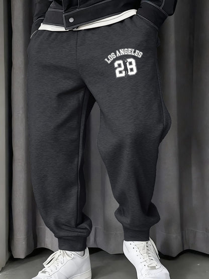 Los Angeges Number 28 Printing Male Sweatpants Fashion Long Pants Trendy Basic Trousers Casual Elastic Waist All-Match Pant
