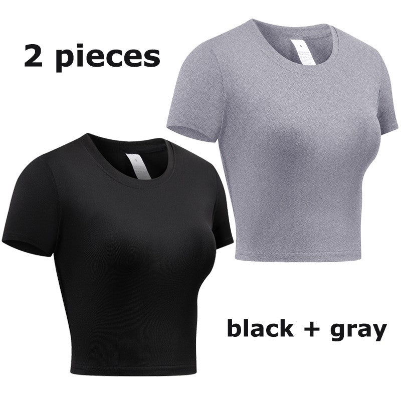 Women's Compression Shirt Short Sleeve Athletic Yoga Running T-Shirt Summer Gym Workout Quick Dry Stretchy Tees Tops Baselayer