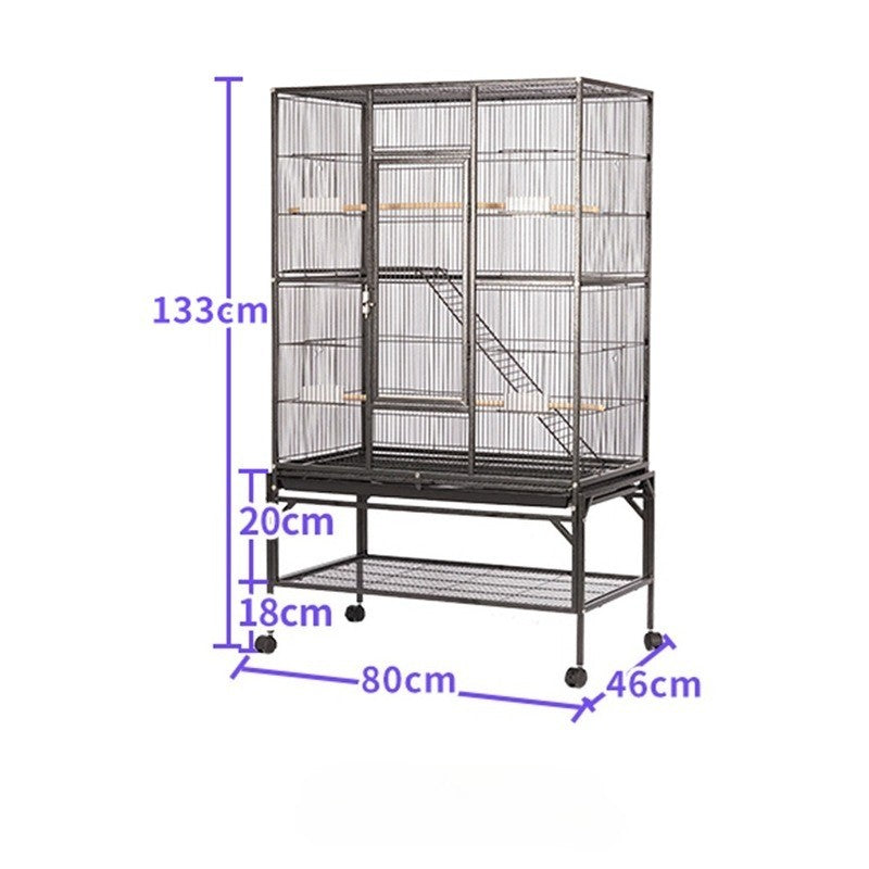 80x46x133CM Gaiola de Papagaio de Luxo Grande Multi-camadas com Grande Espaço Caixa de Ferro para Papagaio Estorninho Xuanfeng com Gaiola para Pássaros