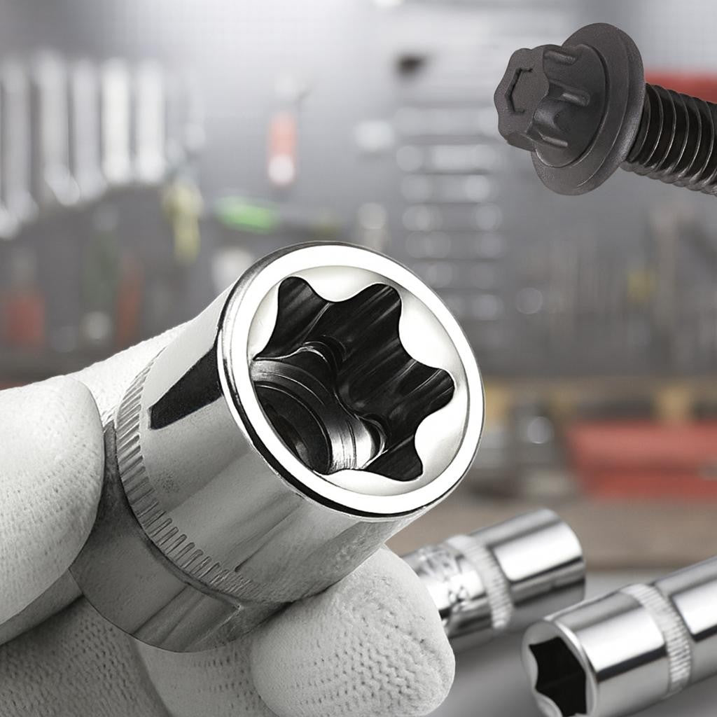 Conjunto de Soquetes Torx Fêmea de 14 Peças, Soquetes Hexagonais Externos E4-E24, para Mecânicos de Reparo Automotivo, Kit de Ferramentas Manuais Durável e Versátil