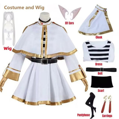 Cosplay Sousou No Frieren: Fantasia, Peruca, Sapatos, Bonecos de Anime, Vestido de Mago, Orelha de Elfo, Halloween, Natal para Mulheres