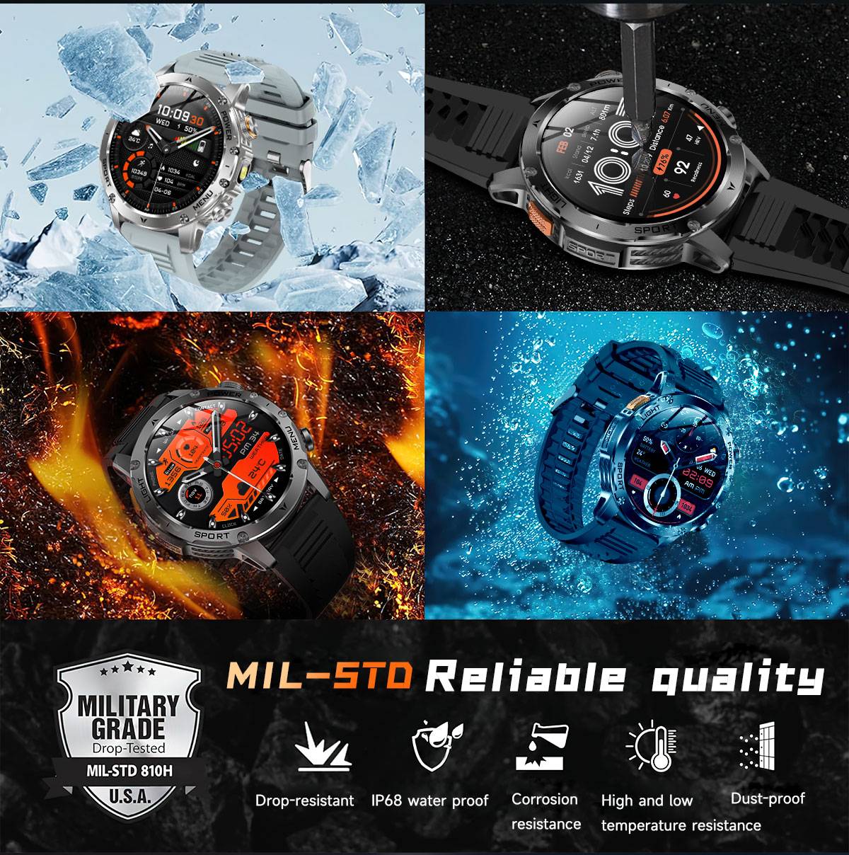 2025 Novo Smartwatch Militar T-Rex 3 Ultra Bateria de 1000mAh 5ATM À Prova D'água Lanterna Monitor Cardíaco Rastreador Esportivo Smartwatch Masculino
