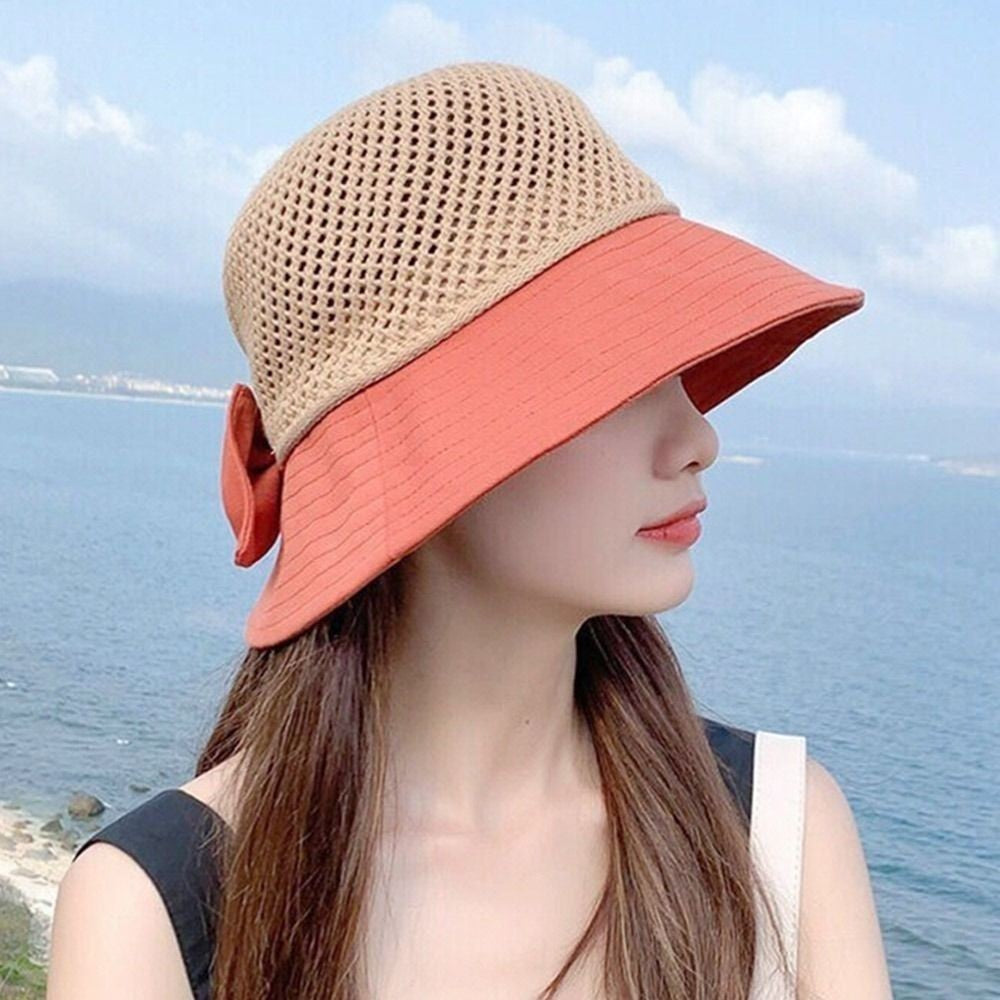 Summer Women Bucket Hat Anti-UV Sun Hats Soft Portable Wide Brim Outdoor Beach Hat Panama Cap With Storage Bag