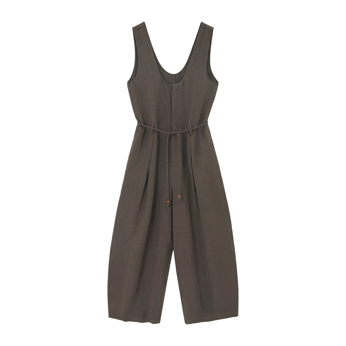 Colne U-Neck Linen Blend Vest And Knife Pleat One-Piece Pants Women's Fashion Design Sensation Tianli Material Long Pants