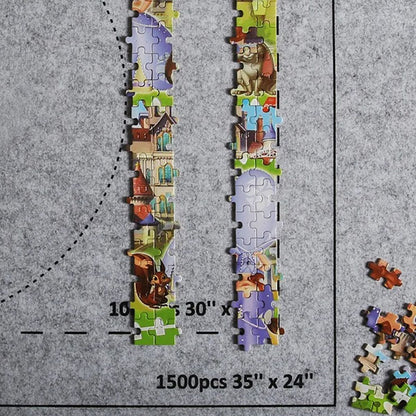 Puzzles Pad Storage Bag Jigsaw Roll Felt Mat Playmat, Up to 1500 Pcs, Perfect Puzzle Accessories for All Ages?Suitable for trave