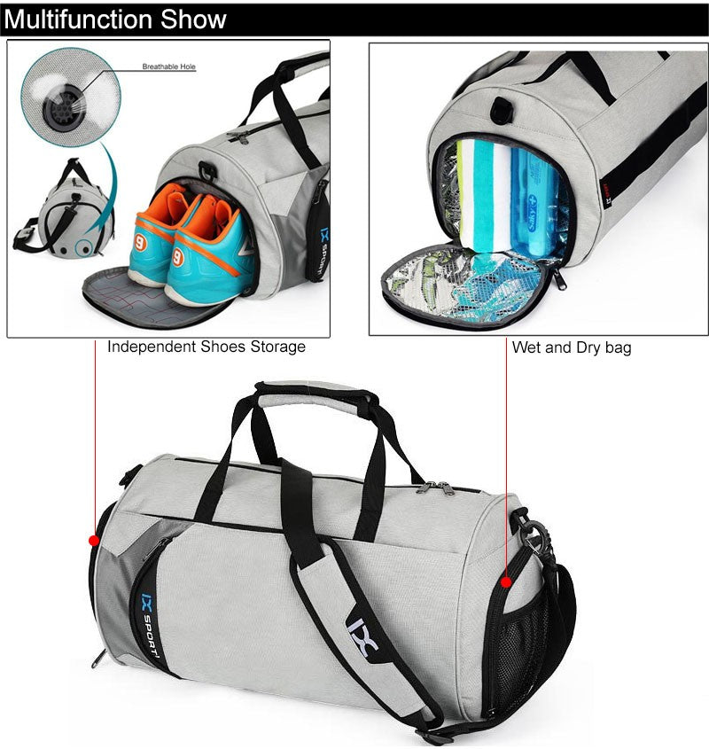 Bolsa de Ginástica Masculina Seca e Molhada para Yoga Feminina Treino Mala de Viagem Sacola de Esporte Ao Ar Livre Natação Sapatos Femininos Fitness Bolsa de Ombro de Fim de Semana
