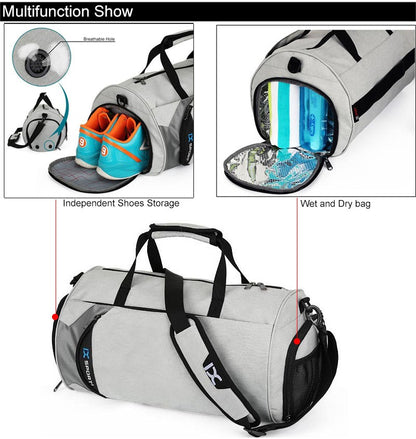 Bolsa de Ginástica Masculina Seca e Molhada para Yoga Feminina Treino Mala de Viagem Sacola de Esporte Ao Ar Livre Natação Sapatos Femininos Fitness Bolsa de Ombro de Fim de Semana