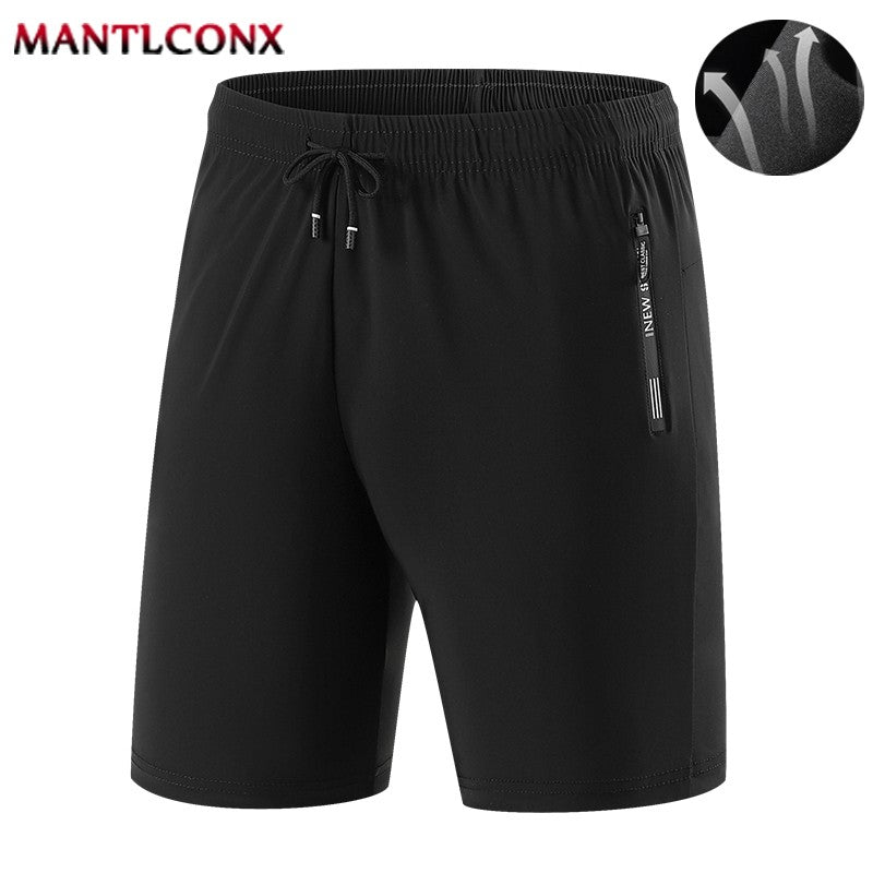 Quick Dry Shorts Men Summer Thin Short Pants Running Sports Bottom Gym Fitness Beach Zipper Pocket Loose Short Sweatpants Men