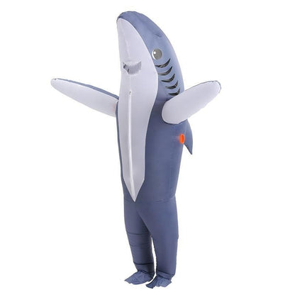Cute and Unique Standing Shark Shaped Inflatable Suit Funny Ballet Inflatable Suit Suitable for Halloween Christmas Play Props