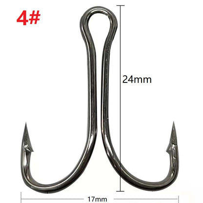 10 pçs/lote Anzol Duplo de Haste Longa Anzóis de Pesca para Atar Mosca Anzol Duplo Anti-ervas Daninhas para Isca Macia Jig Robalo Carpa Acessórios de Pesca