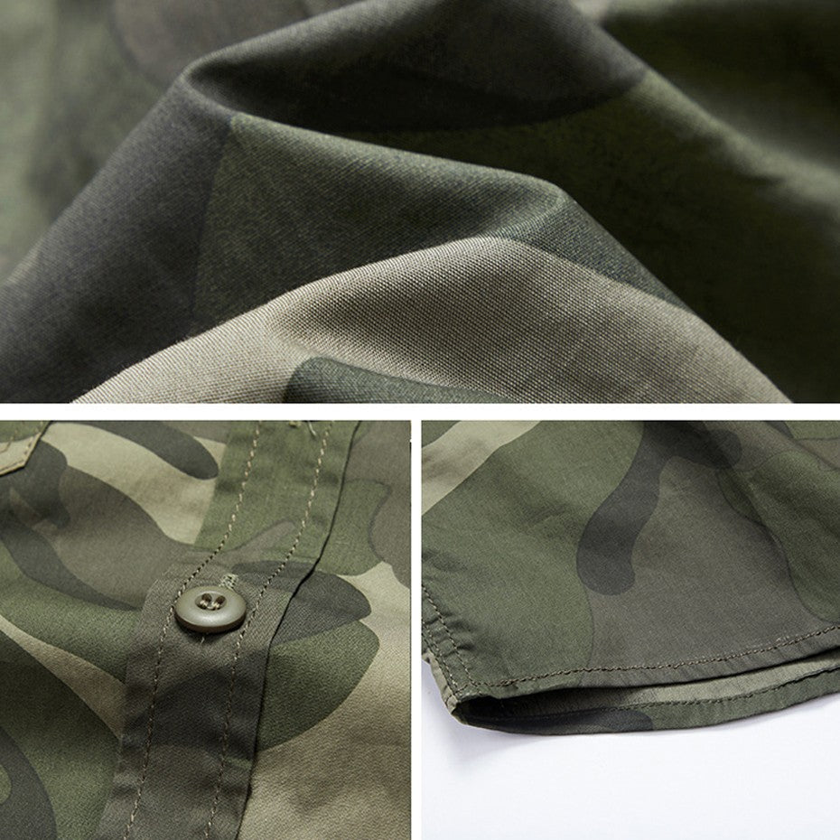 Military Camouflage Shirt Men Long Sleeve Shirts Spring Autumn Camo Cargo Shirts Male Fashion Casual Blouse