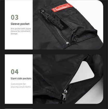 Unisex Winter Thicken Warm Bomber Jacket Air Force Style Flight Parkas Coat with Cotton Embroidery Casual Outwear for Men