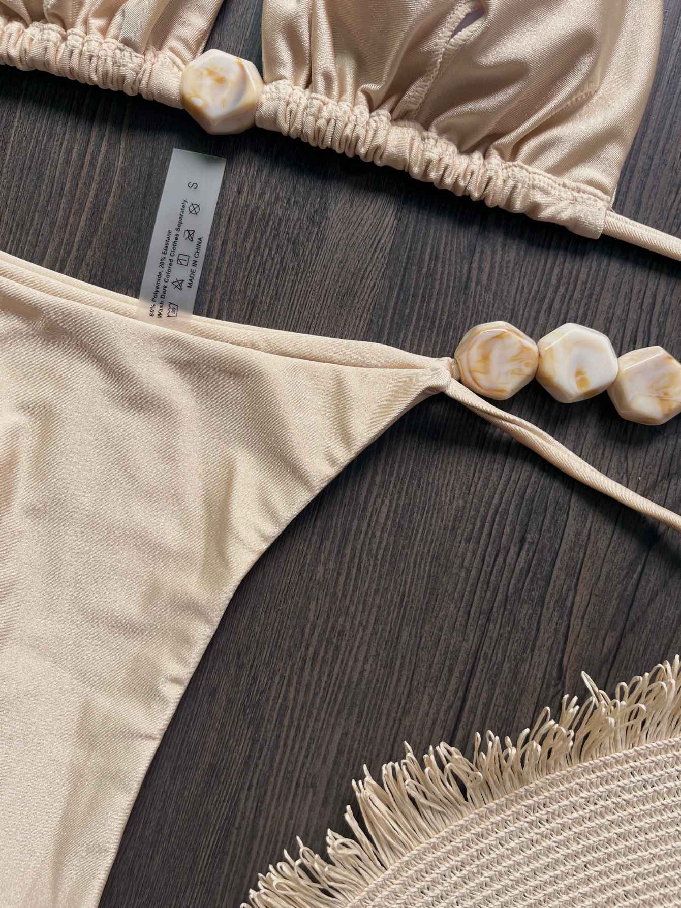 2025 Sexy Bead Bikini Swimwear Women Halter Bikini Swimsuit Beach Halter V Neck Bikini Set Beachwear Summer Bathing Suit