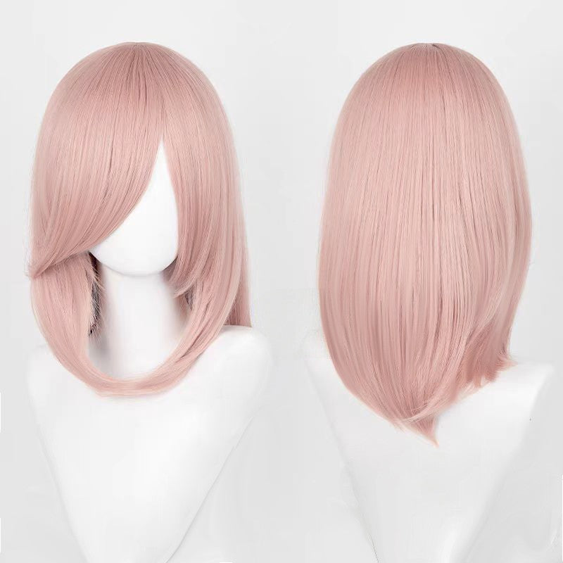 Perucas de Cosplay Multicoloridas 40cm Curtas Retas Masculinas Perucas Sintéticas Resistentes ao Calor para Cosplay de Anime e Festas de Halloween