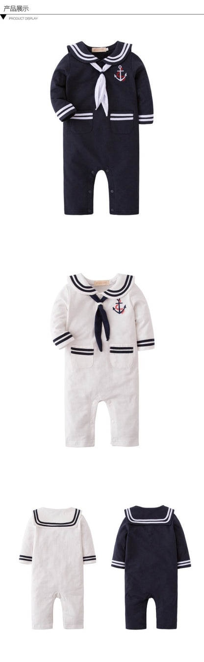 Halloween Children Rompers Captain Cosplay Costume Baby Sets Lapel Fashion Uniform Long Sleeve Stage Performance Clothes