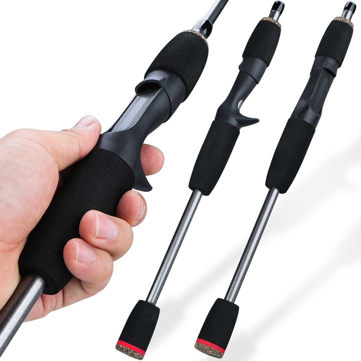 Sougayilang 5 Section Spinning Casting Rods 1.7m Ultralight Weight Carbon Fiber Fishing Rod for Travel Freshwater Fishing Pesca