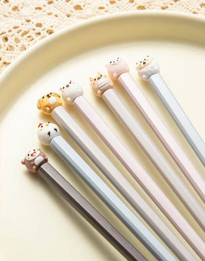 22cm 3D Bonitos Desenhos Animados Animais Hashi Para Crianças Hashi Chinês Comida Sushi Varas Casa Cozinha Louça Jantar Ferramenta de Cozinha