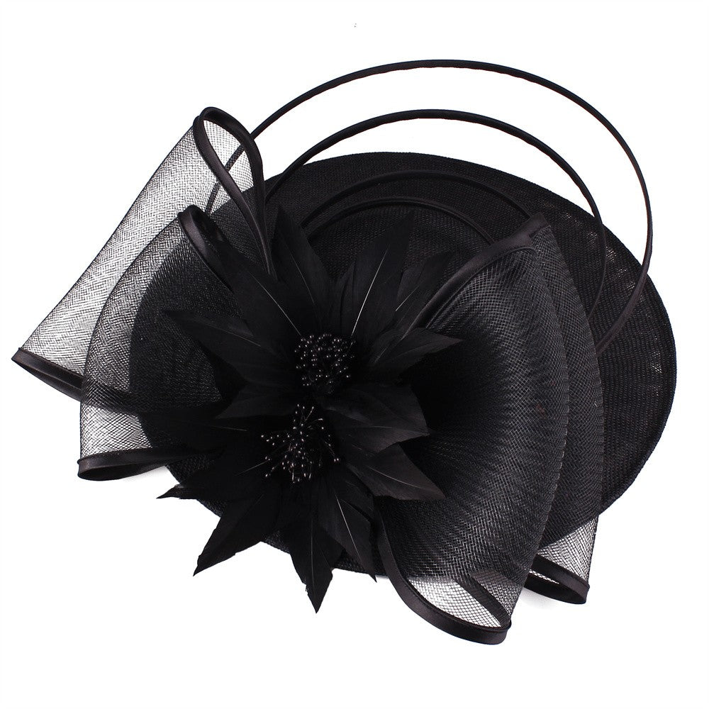 Chapéus Fascinators Femininos Multimodais com Laço de Flor Imitação Chapéu Noiva Derby Pillbox Casamento Acessórios de Cabelo