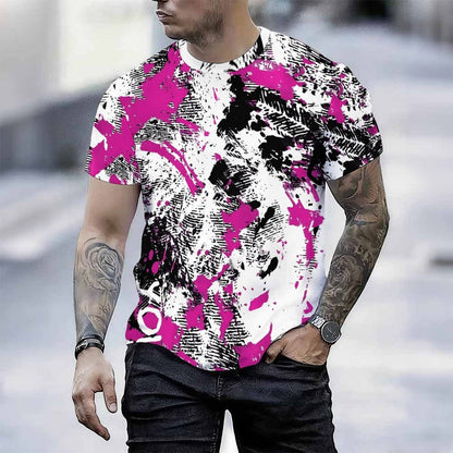 Men Print T Shirt Short Sleeve Crew Neck Casual Summer Fashion Tees Tops For Daily Outdoor Wear