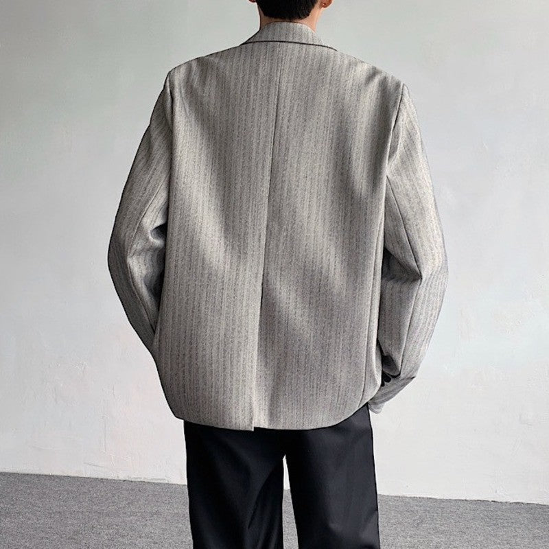 WVGA Spring Autumn New Man Tide Fake Two-Piece Turn-Down Collar Suit Jacket Niche Chic Casual Long Sleeved Blazer Ins Y2K W14146