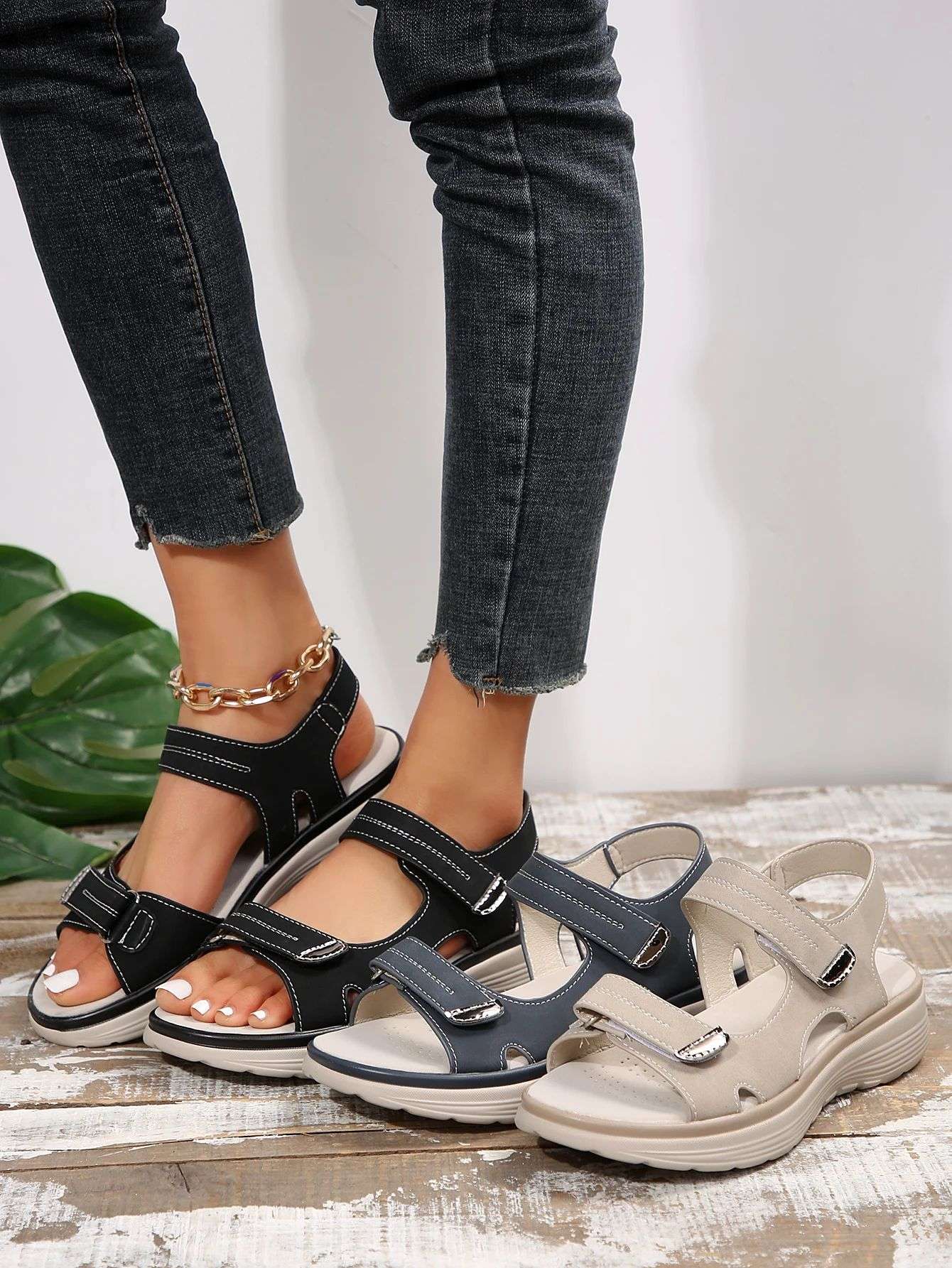 2024 Women Summer Wedges Non-slip Beach Open Toe Breathable Sandals Sport Style Shoes