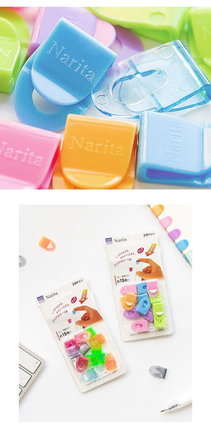 10/20pcs Mini Paper Clips Set Candy Color Transparent Metal Bookmark for File Index Page Holder Clamp Memo Office School F709
