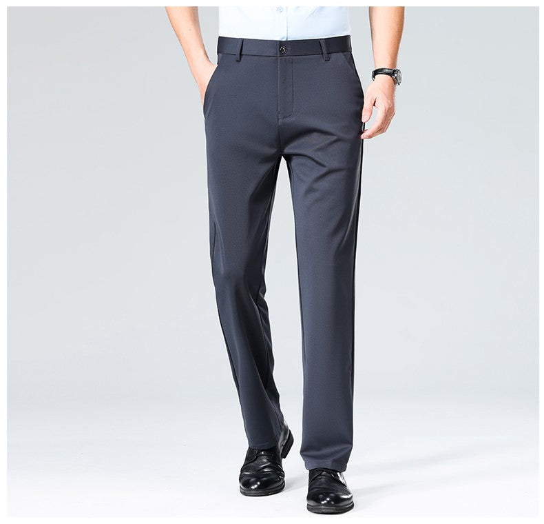 29-42 Men's Summer Thin Fashion Business Casual Suit Pants Long Pants Men's Elastic Straight Sleeve Formal Pants Plus Size