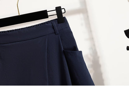 Summer Women Plus Size Skirt 2025 New High Waist Irregular Mid Long Skirt Woman Elastic Waist A Line Pleated Big Size Skirts