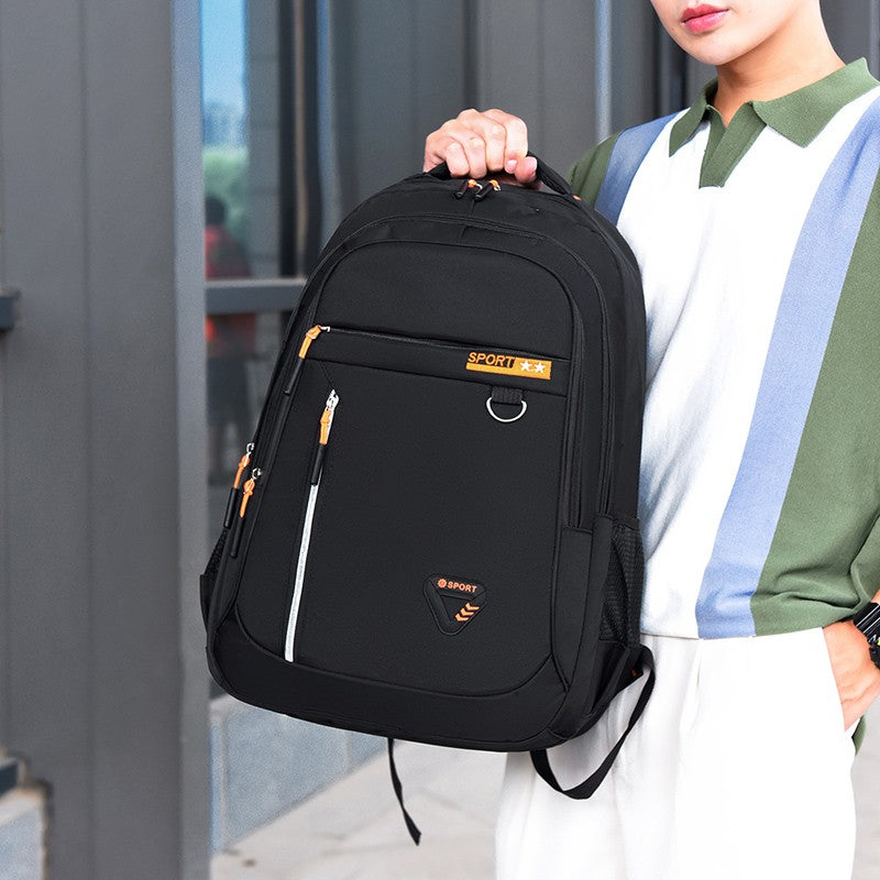 Mochilas Minimalistas de Grande Capacidade Masculinas Impermeáveis Oxford Mochila Escolar para Deslocamento Casual de Negócios Múltiplos Bolsos Bolsa de Viagem