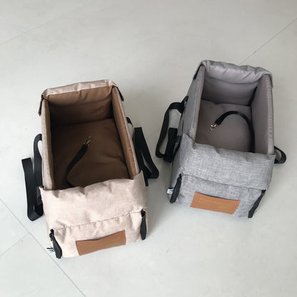 Assento de Carro para Cães Pequenos Assento para Console Central Assento Elevado para Carro Cesta de Transporte para Cães Portátil para Gatos Bolsa de Viagem de Segurança