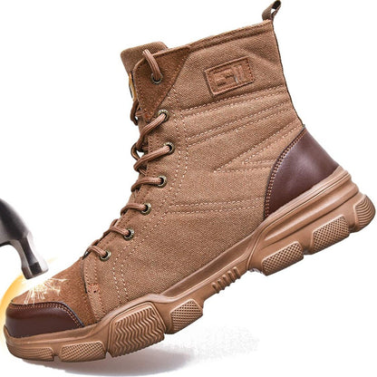 SUADEX Botas Masculinas de Bico de Aço Botas de Trabalho Indestrutíveis Sapatos de Trabalho Botas de Segurança para Deserto Calçados de Segurança 36-48