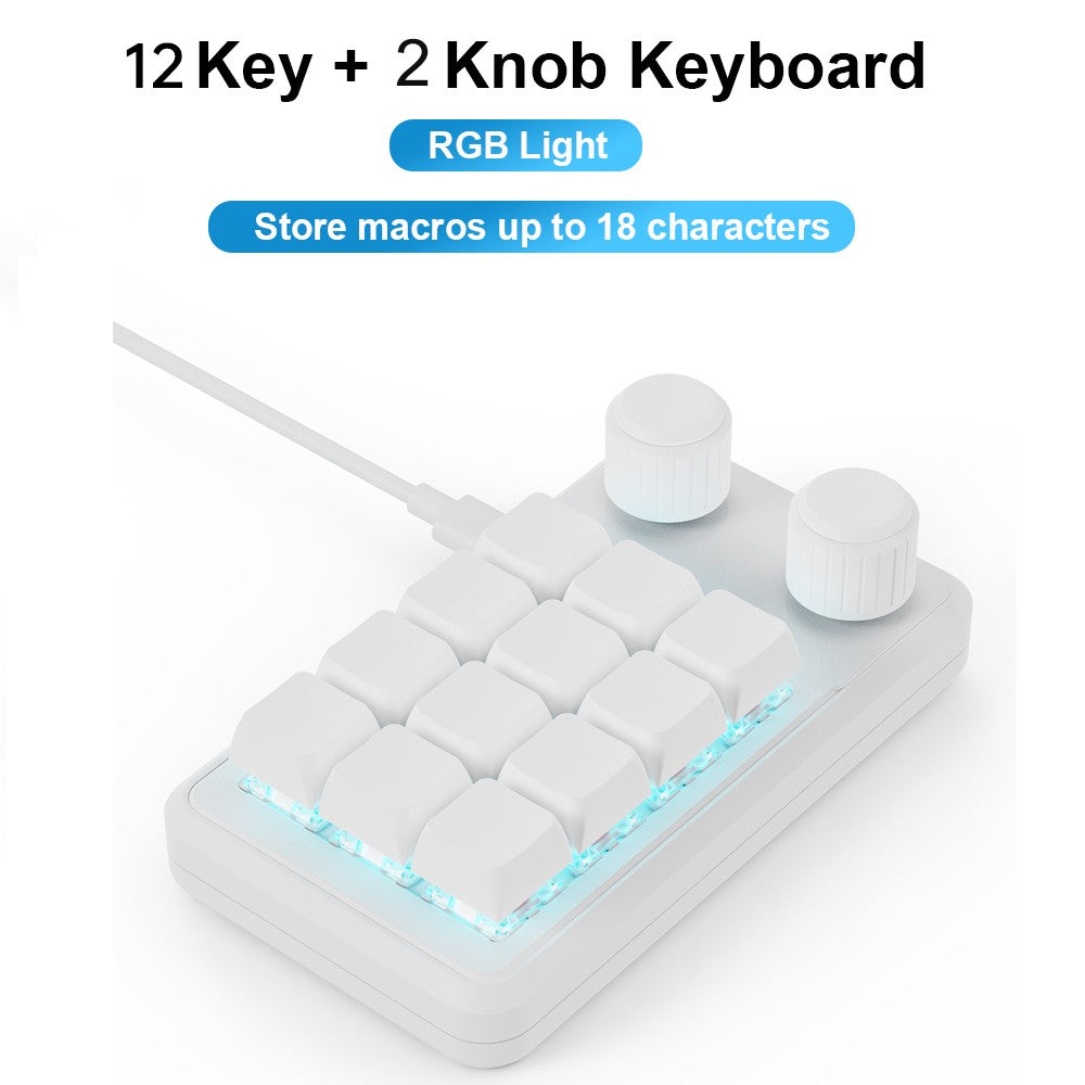 Programming Macro Custom Knob Keyboard RGB 3 Key Copy Paste Mini Button Photoshop Gaming Keypad Mechanical Hotswap Macropad