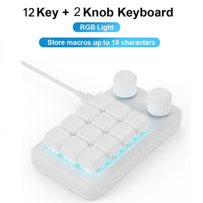 Programming Macro Custom Knob Keyboard RGB 3 Key Copy Paste Mini Button Photoshop Gaming Keypad Mechanical Hotswap Macropad
