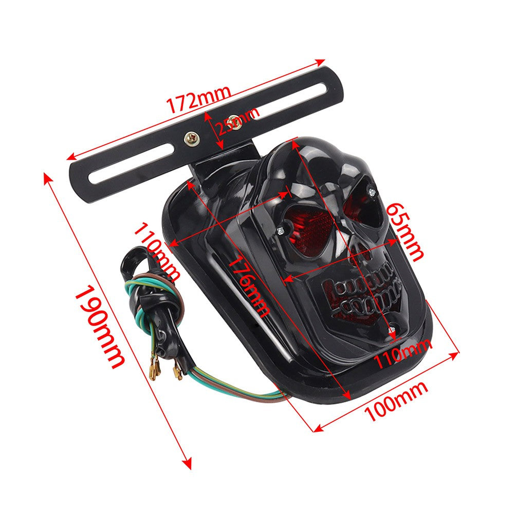 Para-lama traseiro de motocicleta com lâmpada de freio e luzes de placa Caveira Cruzada em Formato de Lápide Para Harley Chopper Bobber Personalizada