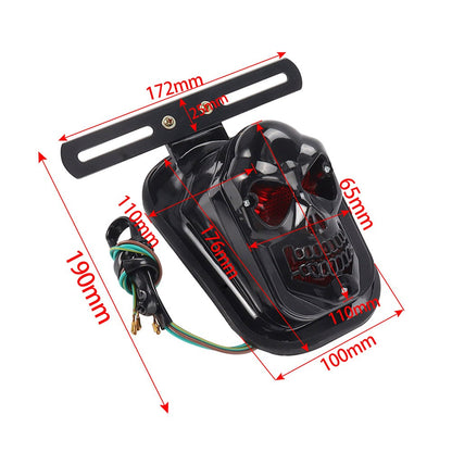 Para-lama traseiro de motocicleta com lâmpada de freio e luzes de placa Caveira Cruzada em Formato de Lápide Para Harley Chopper Bobber Personalizada