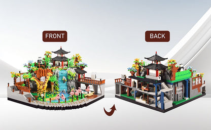 MOC Cidade Zoológico Animal Micro Blocos de Montar Conjunto de Tijolos Panda Leão Elefante Girafa Flamingo Kit Modelo de Parque de Animais Brinquedos Presentes