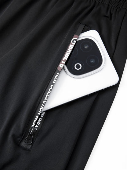 Men's Athletic Stretchy Quick Dry Pants with Zipper Pockets Lightweight Sweatpants for Outdoor Hiking Fishing Running Workout