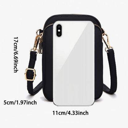 Light luxury mobile phone bag, vertical wallet, lightweight, large capacity, 3-layer storage, crossbody single-shoulder bag