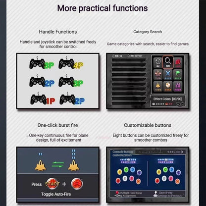 2026 New 21-inch Large Screen Home Game Console for Two-Player Fighting Built-in Games No Lag Street Fighter Arcade Game Console